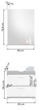 Badm�bel Set 2-teilig Shawn in wei� Hochglanz und Rauchsilber grau mit Waschbeckenunterschrank und Badspiegel 60 cm