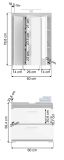 Badm�bel Set 2-teilig Shawn in wei� Hochglanz und Rauchsilber grau mit Waschbeckenunterschrank und Spiegelschrank 60 cm