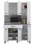 Parisot K�chenschrank Spring in wei� und grau K�che Buffet 120 x 181 cm