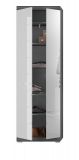 Garderobenschrank Shawn in wei� Hochglanz und Rauchsilber grau Garderobe oder gro�er Schuhschrank mit Spiegel 62 x 197 cm