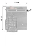 Garderobenpaneel Shawn in Rauchsilber grau Wandgarderobe 90 x 98 cm