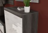Garderobe Set 5-teilig Shawn in wei� Hochglanz und Rauchsilber grau Garderobenkombination 272 x 197 cm