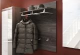 Garderobe Set 3-teilig Shawn in wei� Hochglanz und Rauchsilber grau Garderobenkombination 167 x 197 cm