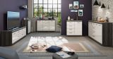 Sideboard Shawn in wei� Hochglanz und Rauchsilber grau Kommode 120 x 85 cm