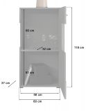 Vitrine Freno in Nox Eiche und Basalt grau matt Wohn- und Esszimmer Standvitrine 60 x 118 cm