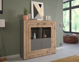 Highboard Freno in Nox Eiche und Basalt grau matt Wohn- und Esszimmer Anrichte 120 x 117 cm