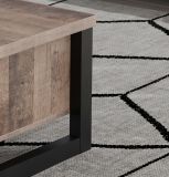 Couchtisch Concrete in Eiche Tabak und schwarz Beistelltisch mit Ablage 110 x 65 cm