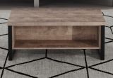 Couchtisch Concrete in Eiche Tabak und schwarz Beistelltisch mit Ablage 110 x 65 cm