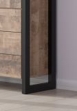Vitrine Concrete in Eiche Tabak und schwarz Wohn- und Esszimmer Vitrinenschrank 106 x 195 cm