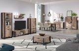 Esstisch Concrete in Eiche Tabak und schwarz K�chentisch 200 x 100 cm