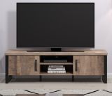TV-Lowboard Concrete in Eiche Tabak und schwarz TV Unterteil 166 x 50 cm