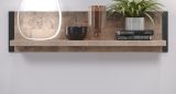 Wandboard Concrete in Eiche Tabak und schwarz B�cherregal 110 cm