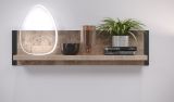 Wandboard Concrete in Eiche Tabak und schwarz B�cherregal 110 cm