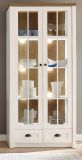Vitrine Seyne in wei� Pinie und Eiche hell Landhaus Vitrinenschrank 90 x 198 cm