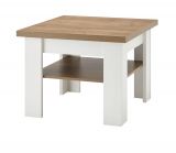 Couchtisch Seyne in wei� Pinie und Eiche hell Landhaus Beistelltisch 70 x 70 cm