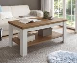 Couchtisch Seyne in wei� Pinie und Eiche hell Landhaus Beistelltisch 120 x 60 cm