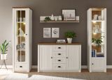 Sideboard Seyne in wei� Pinie und Eiche hell Landhaus Kommode 130 x 88 cm