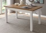 Esstisch Seyne in wei� Pinie und Eiche hell Landhaus K�chentisch ausziehbar 160 - 200 x 90 cm