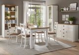 Esstisch Seyne in wei� Pinie und Eiche hell Landhaus K�chentisch ausziehbar 160 - 200 x 90 cm