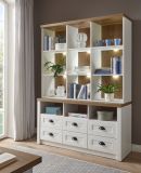 Buffetschrank Seyne in wei� Pinie und Eiche hell Landhaus Buffet 130 x 179 cm