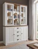 Buffetschrank Seyne in wei� Pinie und Eiche hell Landhaus Buffet 130 x 198 cm