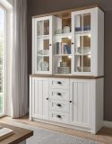 Buffetschrank Seyne in wei� Pinie und Eiche hell Landhaus Buffet 130 x 198 cm