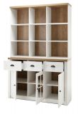 Buffetschrank Seyne in wei� Pinie und Eiche hell Landhaus Buffet 130 x 198 cm