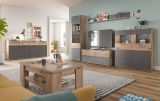 Highboard Tomaso in Nox Eiche und Basalt grau Wohn- und Esszimmer Anrichte 110 x 122 cm