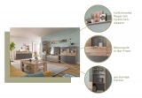 Wandboard Tomaso in Nox Eiche und Basalt grau Wandregal 180 cm B�cherregal