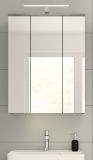 Badezimmer Spiegelschrank Bailey in Rauchsilber grau Badschrank 3-t�rig 60 x 77 cm