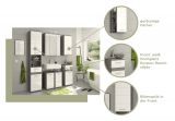 Badm�bel Set 3-teilig Bailey in wei� Hochglanz und Rauchsilber grau Badkombination 114 x 191 cm