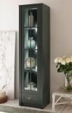 Vitrine Forres in Gr�n Landhaus Wohn- und Esszimmer Vitrinenschrank 50 x 197 cm