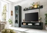 Vitrine Forres in Gr�n Landhaus Wohn- und Esszimmer Vitrinenschrank 50 x 197 cm