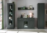 Vitrine Forres in Gr�n Landhaus Wohn- und Esszimmer Vitrinenschrank 50 x 197 cm