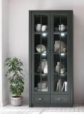 Vitrine Forres in gr�n Landhaus Wohn- und Esszimmer Vitrinenschrank 90 x 197 cm