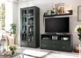 Vitrine Forres in gr�n Landhaus Wohn- und Esszimmer Vitrinenschrank 90 x 197 cm