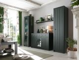 Stauraumschrank Forres in gr�n Landhaus Wohn- und Esszimmer Mehrzweckschrank 50 x 197 cm