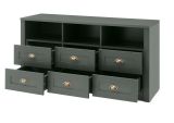 Wohnwand Forres in gr�n Landhaus Wohnkombination 3-teilig 240 x 198 cm