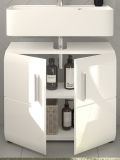 Waschbeckenunterschrank Hunter in wei� Hochglanz Badezimmer Unterschrank 60 x 54 cm