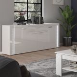 Sideboard Sunroof in wei� Hochglanz Kommode inklusive Beleuchtung 182 x 84 cm, Soft-Close