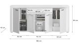 Sideboard Sunroof in wei� Hochglanz Kommode inklusive Beleuchtung 182 x 84 cm, Soft-Close