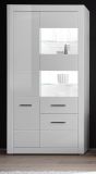 Vitrine Carrara in wei� Hochglanz Wohn- und Esszimmer Vitrinenschrank 100 x 198 cm