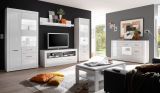Vitrine Carrara in wei� Hochglanz Wohn- und Esszimmer Vitrinenschrank 100 x 198 cm