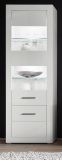 Vitrine Carrara in wei� Hochglanz Wohn- und Esszimmer Vitrinenschrank 65 x 198 cm