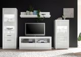 Vitrine Carrara in wei� Hochglanz Wohn- und Esszimmer Vitrinenschrank 65 x 198 cm