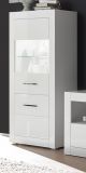 Vitrine Carrara in wei� Hochglanz Wohn- und Esszimmer Vitrinenschrank halbhoch 65 x 142 cm