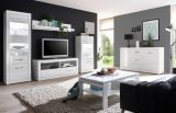 TV-Lowboard Carrara in wei� Hochglanz TV Unterteil in Komforth�he auf Rollen 150 x 61 cm