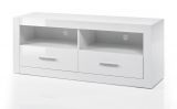 TV-Lowboard Carrara in wei� Hochglanz TV Unterteil in Komforth�he auf Rollen 150 x 61 cm