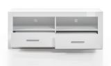 TV-Lowboard Carrara in wei� Hochglanz TV Unterteil in Komforth�he auf Rollen 150 x 61 cm