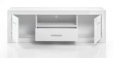 TV-Lowboard Carrara in wei� Hochglanz, TV Unterteil 180 cm mit Komforth�he, auf Rollen